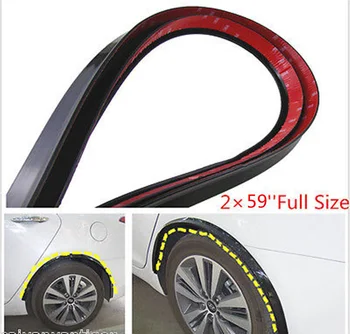 

2PCs 150cm universal carbon fiber car fender flare wheel eyebrow protector wheel Arch trim strip Color: Black/Carbon fiber check