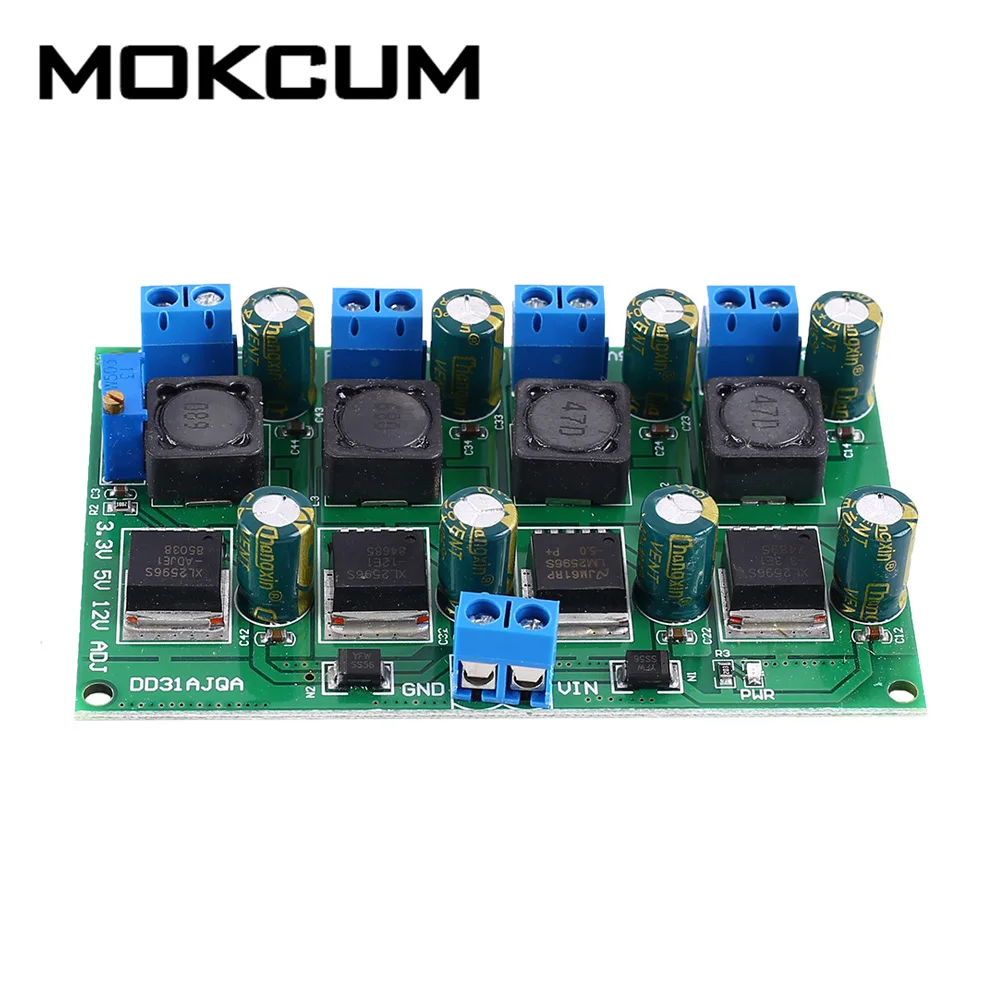 DC-DC Шаг вниз Питание понижающий Напряжение конвертер 4CH 3,3 V 5V 12V Регулируемый Выход