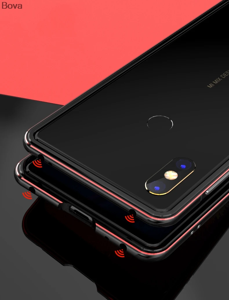 Чехол для Xiaomi mi Mix 2s роскошный Ультратонкий бампер alu mi num для Xiaomi mi x 2s+ 2 пленка(1 передняя+ 1 задняя