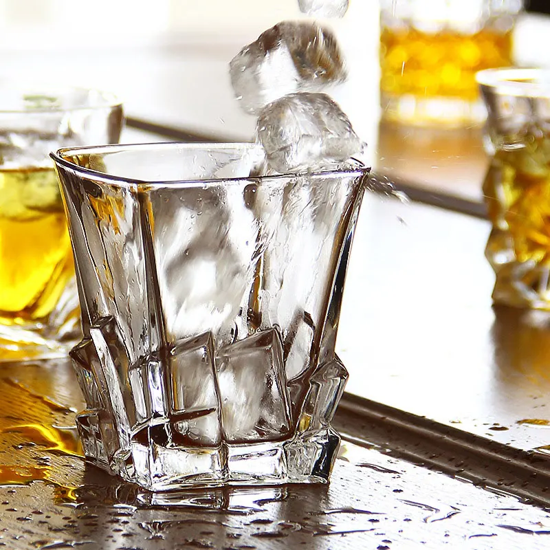 Crystal Whiskey Glass Irregular Wine Glass Lead-free Heat Resistant Brandy Cup Multi Pattern Beer Water Mug For Home Bar Party Crystal Whiskey Glass Irregular Wine Glass Lead-free Heat Resistant Brandy Cup Multi Pattern Beer Water Mug For Home Bar Party