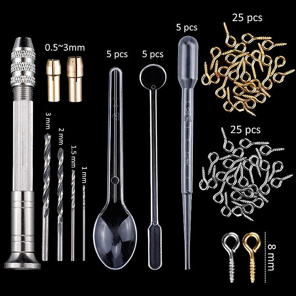83 шт. силиконовые формы для литья и набор инструментов из эпоксидной смолы для рукоделия с буром и сумкой для изготовления браслетов