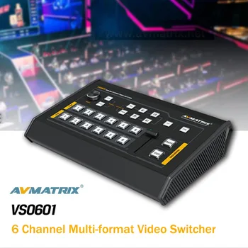 

Avmatrix VS0601 Video Switcher Multi-format 4*SDI 2*HDMI inputs with T-Bar Mini 6 Channel Live Streaming Studio Switcher