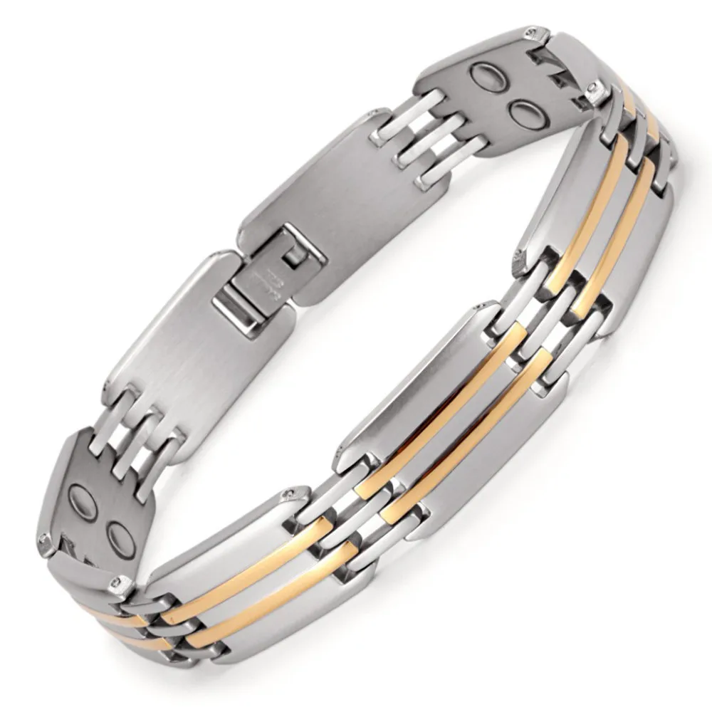 Целебный магнитный браслет для мужчин/женщин 316L нержавеющая сталь забота о здоровье двойной Ele мужчин ts Магнитный Серебряный браслет ручной цепи
