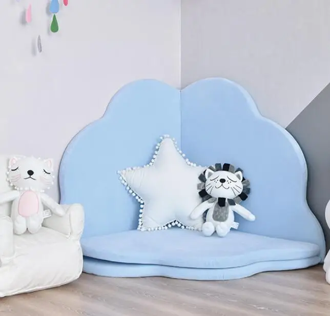 Детский игровой коврик, игрушки для детей, 4 лепестка INS, детский коврик пазл, развивающий коврик, ползающий тренажерный зал, складной детский ковер, украшение в детскую комнату - Цвет: Синий