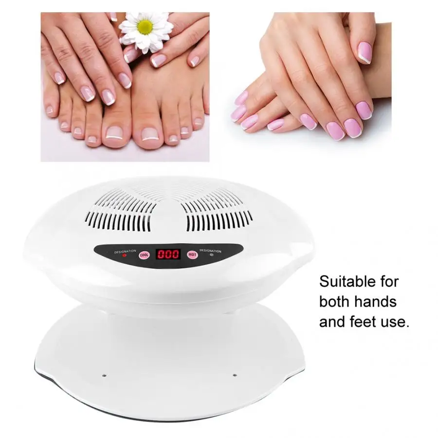 

2in1 Hot & Cold Air Nail Dryer Warm-Cool Nail Polis Drying Fan Manicure Tools White EU Plug 220v