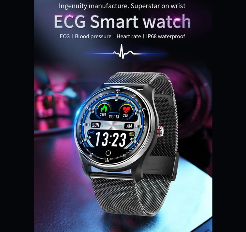 ECG смарт-браслет цветной экран Bluetooth часы PPG монитор сердечного ритма спортивные фитнес-трекер Смарт-часы для плавания наручные часы