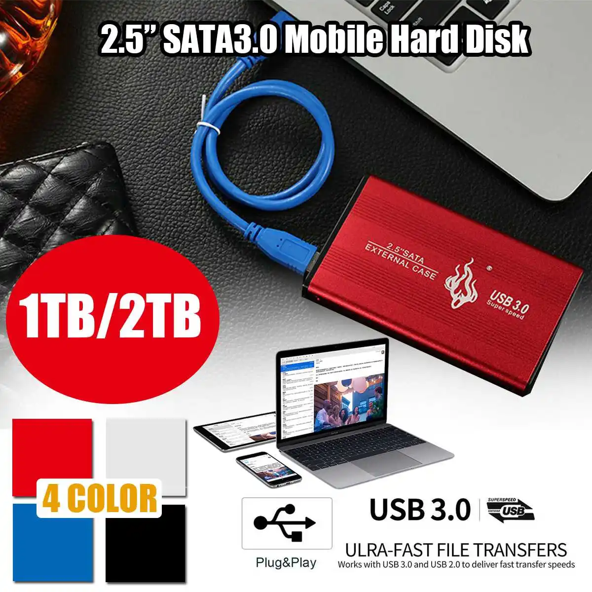 Online HTS YP005 disco duro externo SATA 2,5 de 3,0 pulgadas USB 3,0 Disco Duro móvil 1 TB 2 TB 6pf para Mac PC TV box