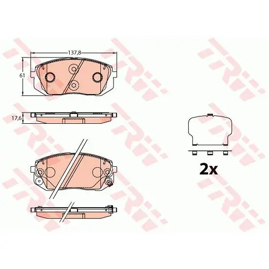 Disc pads per.  Hyundai i40 1.6-2.0i/CRDi 15 TRW GDB3640 | Автомобили и мотоциклы