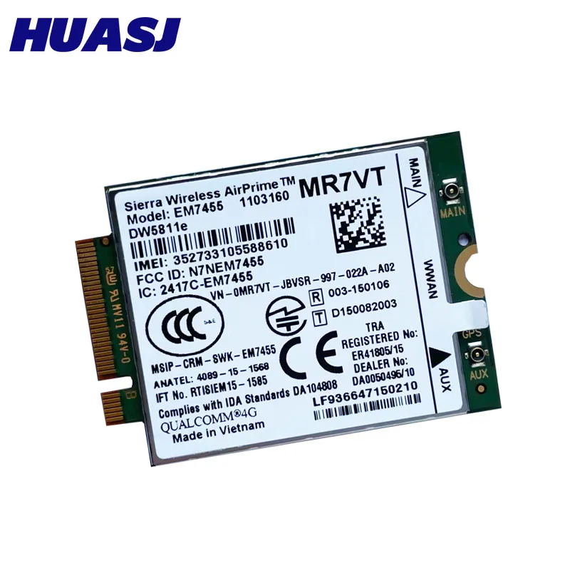 HUASJ Sierra – Module Airprime sans fil EM7455 DW5811e CAT6 4G, pour DELL E7270 E7370 E7370 E5570 E5470 FDD/TDD Gobi6000