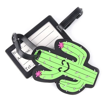 

Cartoon Cactus Luggage Tags Name ID Address Tags Portable Travel Accessory 1PC