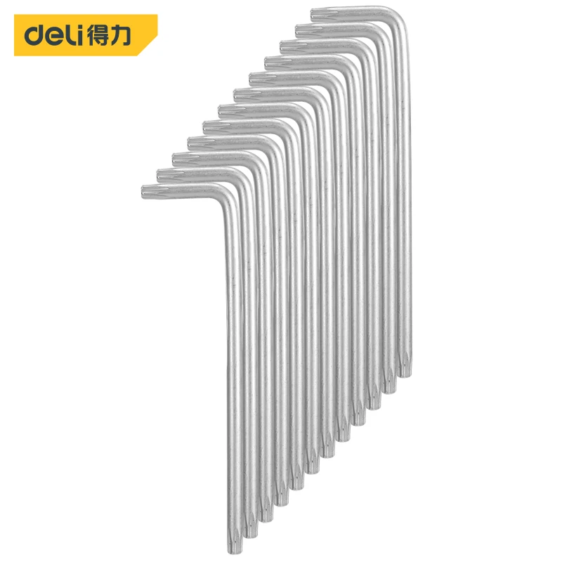 

Deli L-Type Double End Allen Hex Key Hexagon Wrench Set T20 Torx Head Spanner Hexagonal Hand Tool Flower Head Wrench Screwdriver