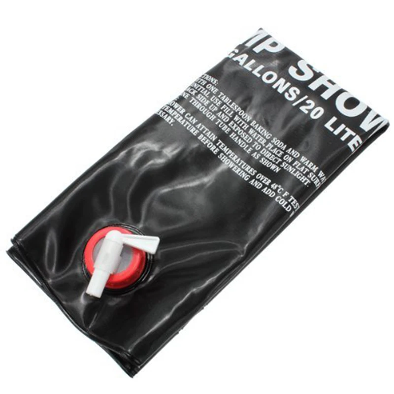 2 x 20L сумка для душа для кемпинга-портативная солнечная с подогревом 5 галлонов/20 литров дорожная сумка для душа-черный