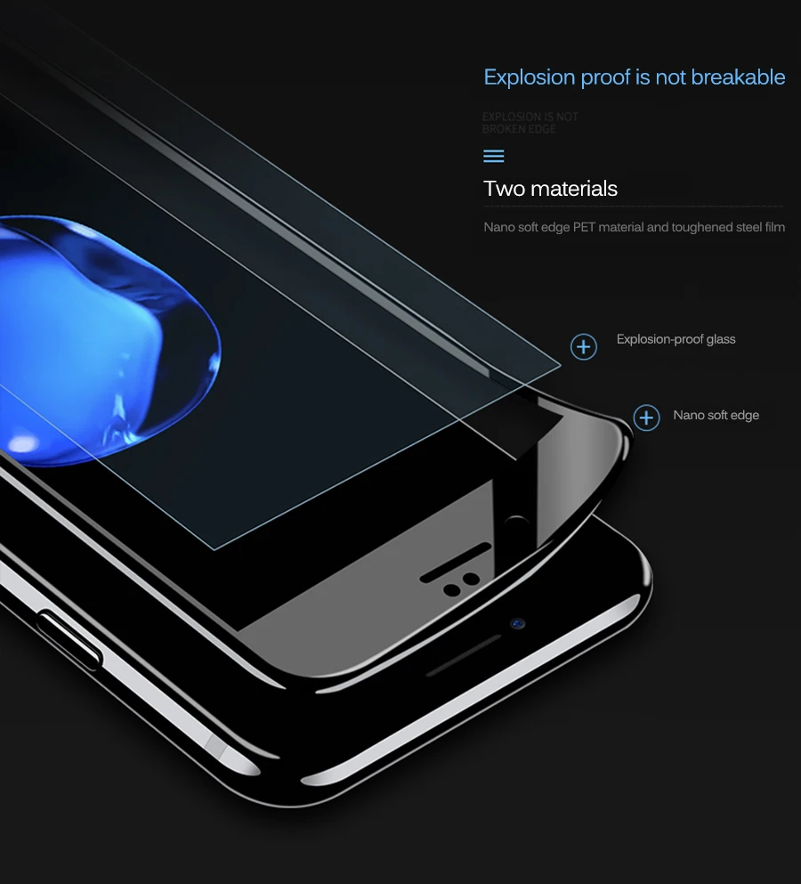 15D закругленные края полное покрытие закаленное стекло для iphone 7 8 6 6S экран Защитное стекло для iphone 7 iphone 8 iphone 6 6S Plus