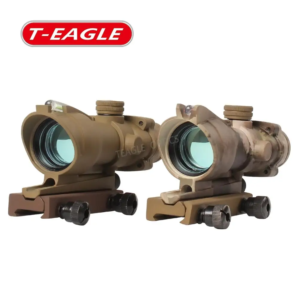 Trijicon T-eagle ACOG 1x32 оптические винтовки прицелы пятнистость красная точка M416 сетка с 20 мм креплениями прицел охотничья Оптика прицел