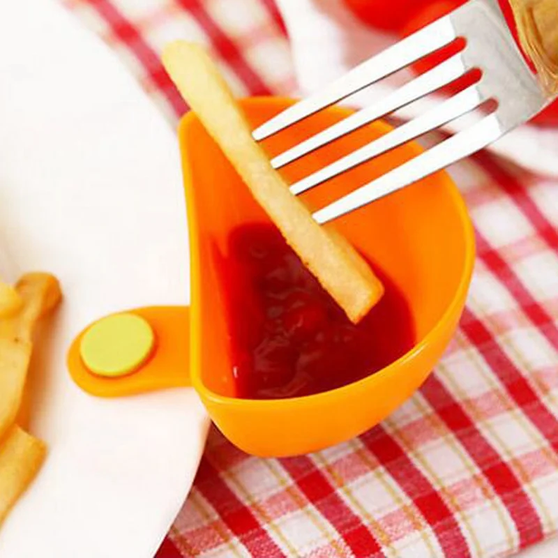 Household Practical Sauce Dish Plastic Solid Color Sauce Dish Kitchen Tool Clip Holder