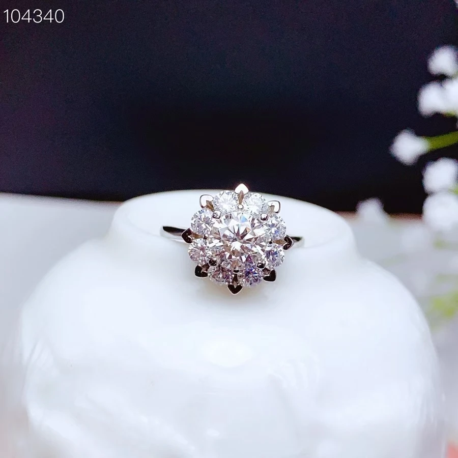 

engagement ring crackling moissanite ring for women jewelry real 925 sterling silver 1 carat gem shiny party gift