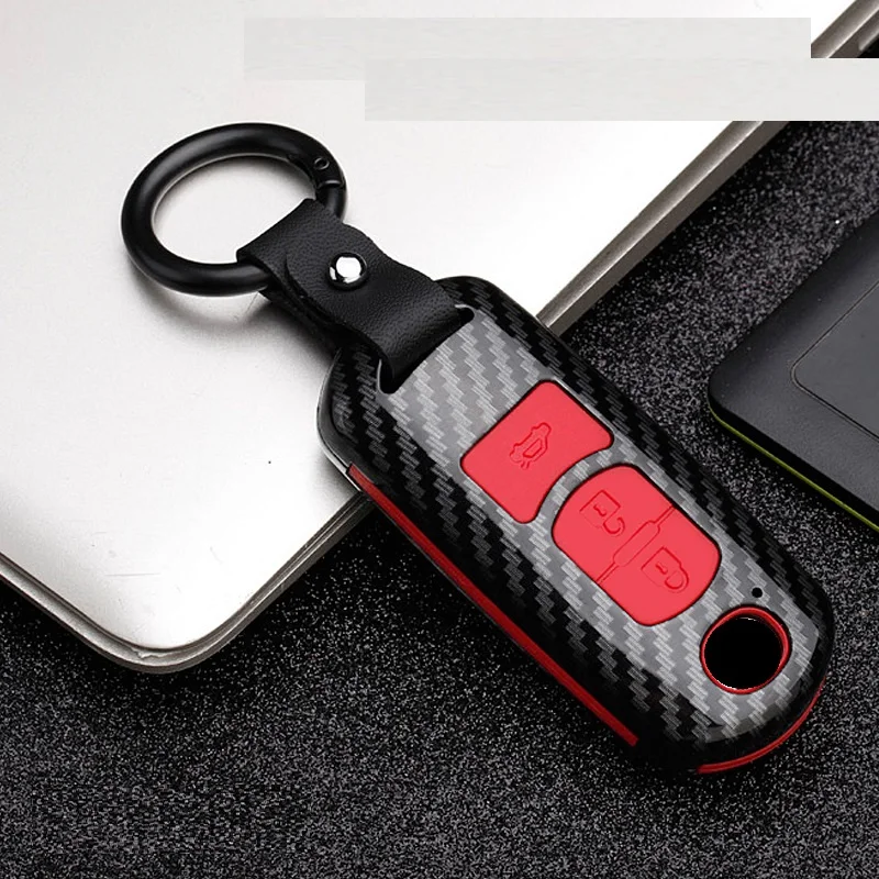 Carbon fiber ABS Car Remote Key Case Fob Cover For Mazda 2 3 6 Atenza Axela CX-5 CX5 CX 5 CX-7 CX-9 2015 Smart