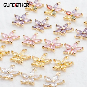 

GUFEATHER M780,jewelry accessories,18k gold plated,0.3 microns,diy zircon pendant,jump ring,jewelry making,diy earring,10pcs/lot