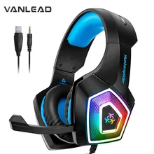 Новые проводные Игровые наушники, геймерская гарнитура, стерео звук с микрофоном, светодиодный аудио кабель для ноутбука, для PS4 d40