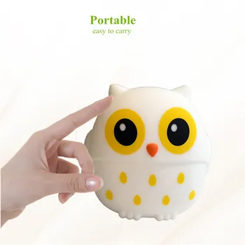 

Cute Owl LED Night Light 3 Colors Cartoon Silicone Bird Lamp USB Rechargeable Bedroom Bedside Lamp for Children Kids Baby Gift