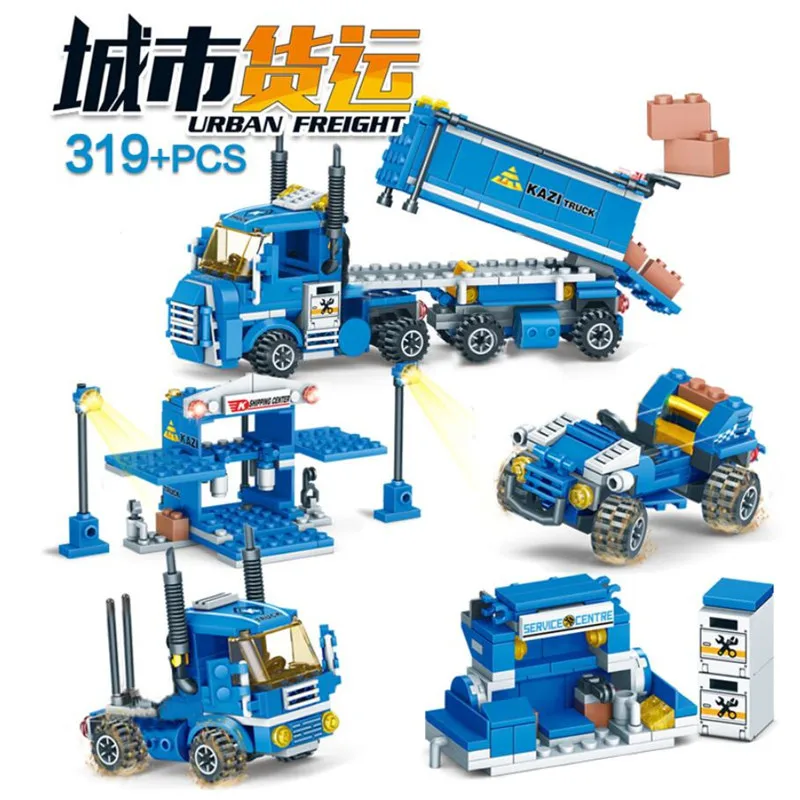 318 шт. 4 в 1 городские Грузовые Строительные блоки совместим с Lepin City Truck Blocks DIY Bricks