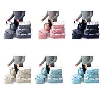 

6PCS/Set Travel Organizer Storage Bag Kit Clothes Organizer Bags Pouch Suitcase Home Closet Bags Container
