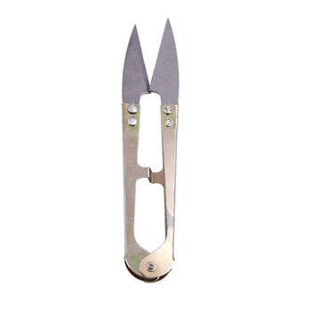 

Gold Tone Grip Fishing Line Cross needle Yarn Scissors Cutter Gray