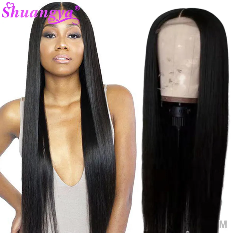 Brazilian Straight Lace Front Human Hair Wigs 13x4/13X6/360 Lace Frontal Wig Pre Plucked With Baby Hair Lace Front Wig Shuangya