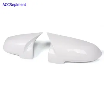 

2PCS Car Rearview Mirrors Cover Cap For BMW 5 series F10 2014-2016 Black/ White