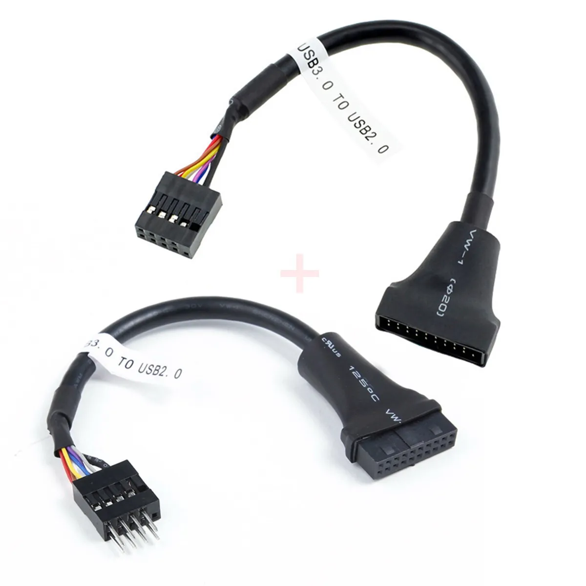

Xiwai 2pcs USB 2.0 9Pin to USB 3.0 20pin Housing Header Female Cable Reversible for Motherboard