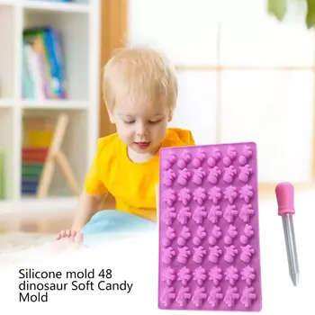 

Silicone Mold 48 Pieces Dinosaur Fudge Mold Ice Tray Mold Two Piece Set Cake Mold Diy Making Mould