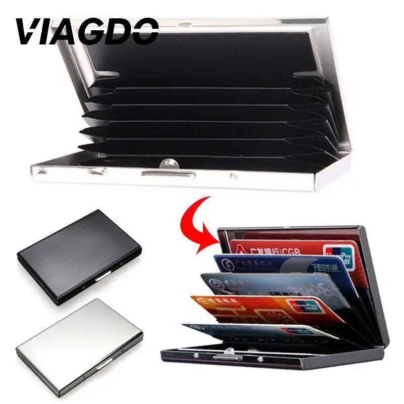 

Pocket Card Bag Shopping Travel Lost&Found Box Tickets Sliver/Black Slim Shape Metal Convenient Mirror Money