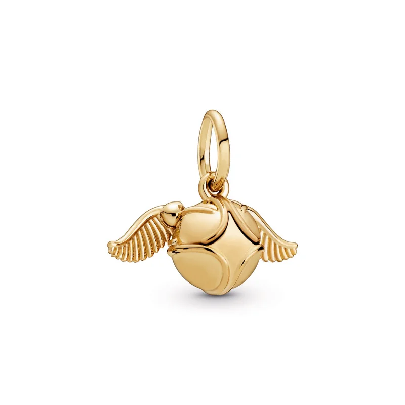 

PDB Original 925 Sterling Silver Magic School Golden Fly Insect Charm with Original Logo Fit for DIY Bracelet Free Shipping