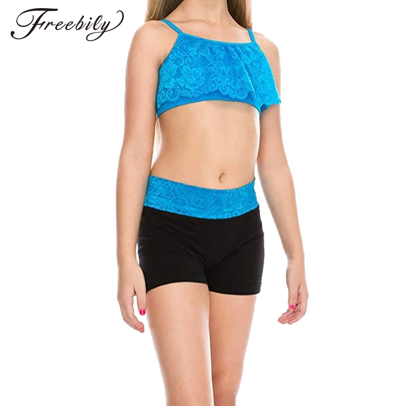 dancewear crop top and shorts