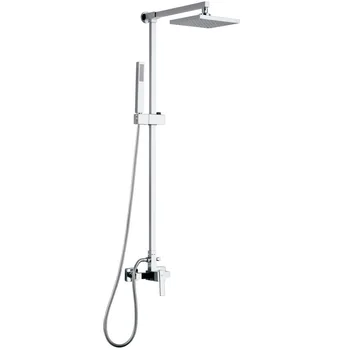 

Faucet production square full copper Chrome two-function shower set