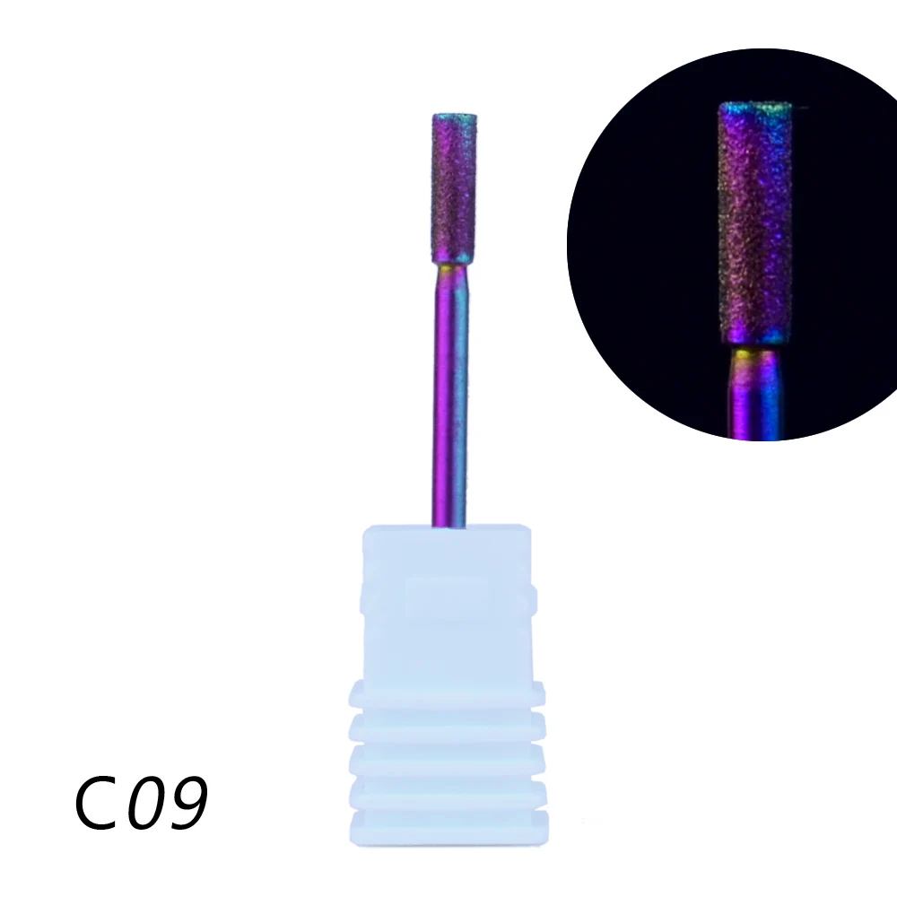 09 20 Types Milling Cutter For Manicure Nail Drill Rainbow Diamond Manicure Machine Pedicure Electric Nail Drill Bits Accessories - Цвет: 09
