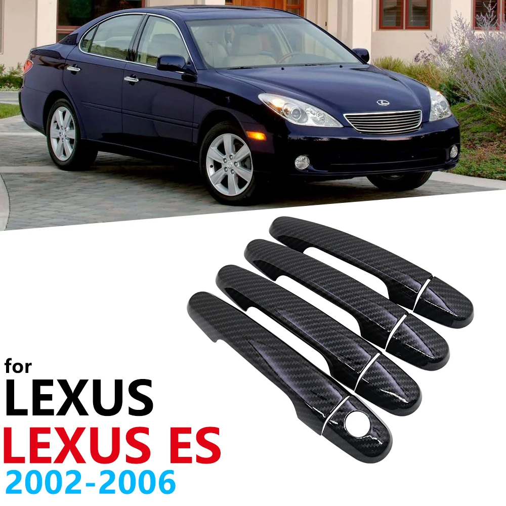 Luxurious Gloss Black Carbon Fiber Car Door Handles Protective Cover