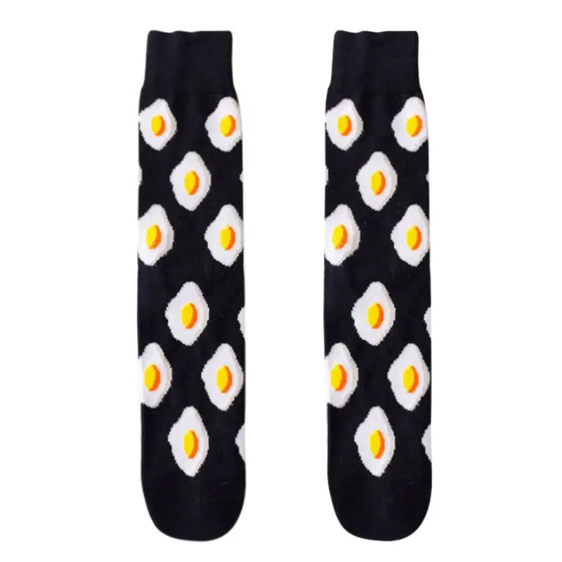 B Новые рождественские носки harajuku calcetines mujer, модные женские длинные хлопковые носки с принтом еды - Цвет: B