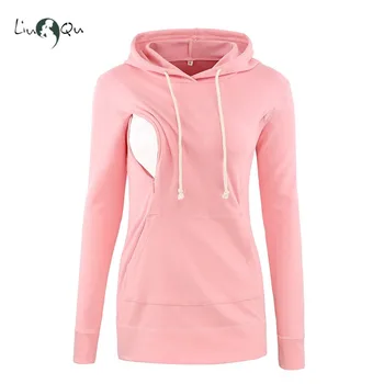 

Maternity Nursing Hoodie Pregnant Breastfeeding Tops Pregnancy Nursing Sweatshirt with Pockets Premama Maternity Clothes Winter