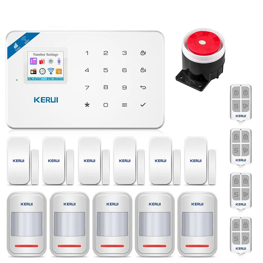 KERUI W18 беспроводная WiFi GSM домашняя система охранной сигнализации охранная сигнализация комплект Android ios приложение управление с пультом дистанционного управления