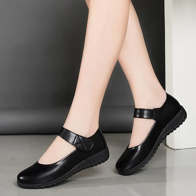 Zapatos de uniforme negros para mujer, mocasines planos para niña Mary  Jane, zapatos escolares cómodos para mujer, mocasines para lactancia|Zapatos  planos de mujer| - AliExpress