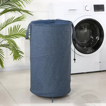 

Portable Clothes Basket Bin Collapsible Laundry Storage Bin Dorm Hamper Toy Clothers Holder Washing Laundry Bag With Handle