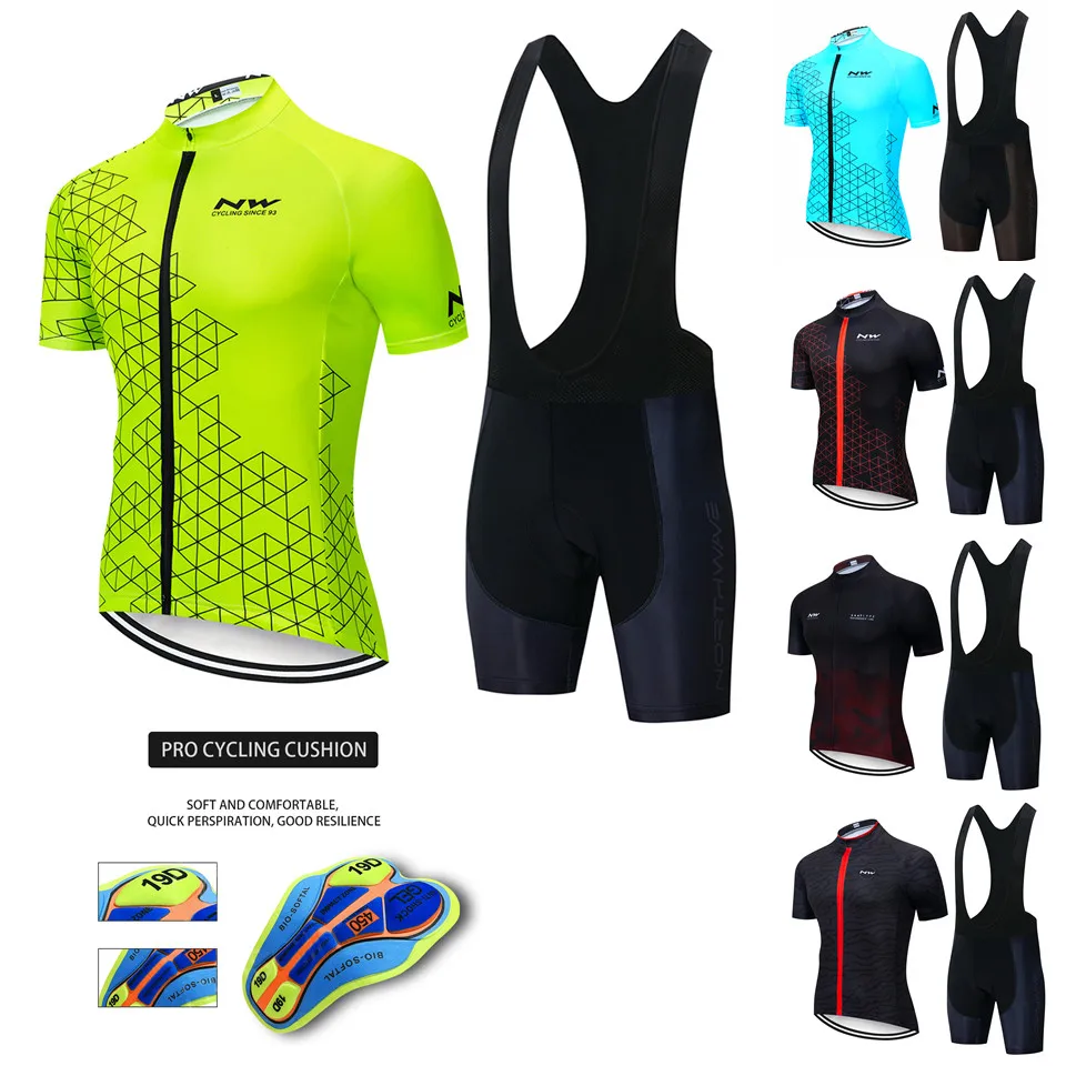 2020 NW Cycling Jersey Men short sleeve ropa ciclismo verano hombre bike Wear shorts set triathlon Lotto team Cycling Clothing
