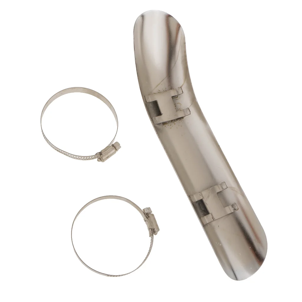 Cool Plating Motorcycle Smooth Exhaust Muffler Pipe Heat Shield Cover Rear Guard White