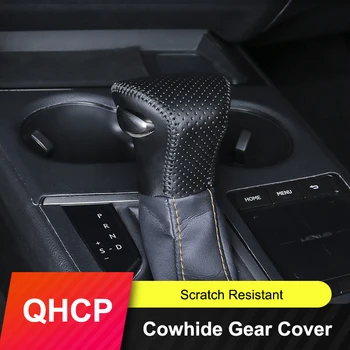 

Car Gear Stick Shift Lever Knob Head Cover leather gear shift knob handle Cowhide Cover Hand-sewn For lexus ux260h 200