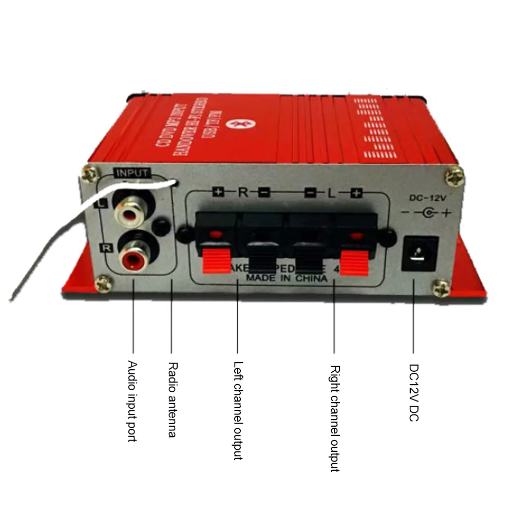 Audio Home With Remote Control Car Stereo Power Amplifier Smart 12V Bluetooth FM Radio Mini LCD Digital Low Noise Aluminum