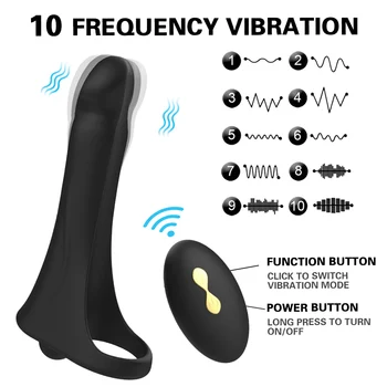 Remote Control Strap On Penis Vibrator Double Penetration Sex Toys For Couples Penis Vibrator Ring Penis Erection Vagina Plug 2