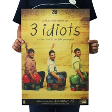 [A28] три Idiots Ностальгический ретро плакат из крафт-бумаги экран для помещений кафе декоративная живопись
