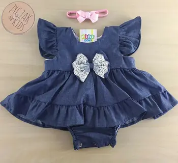 

Newborn Baby Girl Denim Romper Dress Bodysuit Jumpsuit Outfits Clothes Sunsuit