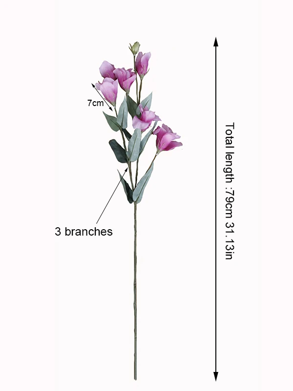 Для свадьбы искусственные цветы 7 головок Eustoma искусственный шелк Gradiflorus Lisianthus декоративный цветок для дома отель Рождество 1 шт